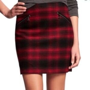 Banana Republic Plaid Wool Blend Mini Skirt